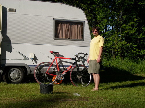 2010 mit Rennrad in Freiberg