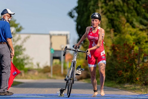 Sophie Giesmann hat sichtlich einige Körner auf dem Radpart gelassen